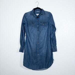 Merona Blue‎ Denim Button Front Shift Dress Size XS